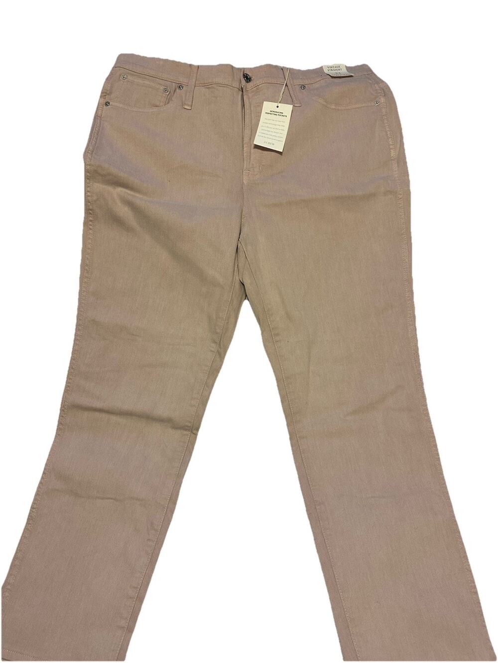NWT J.Crew Women's Size 34 Vintage Straight Jean in Pink Style # L1614 Preppy